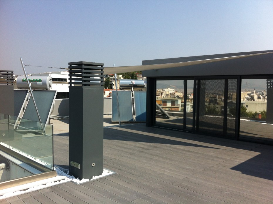 roof terrace deck with grey wpc