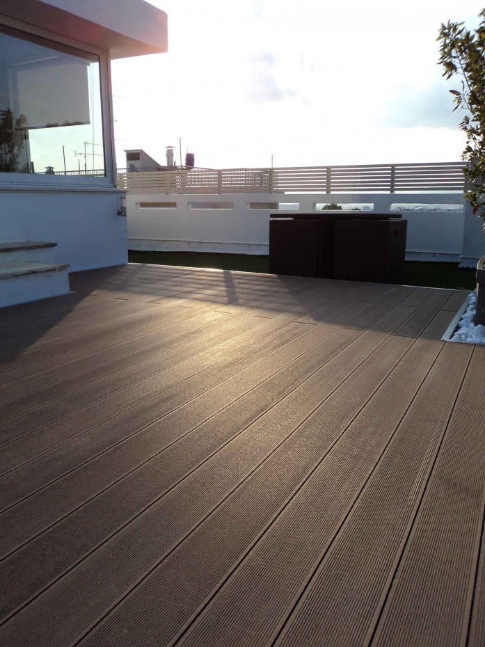Deck with wpc on a terrace