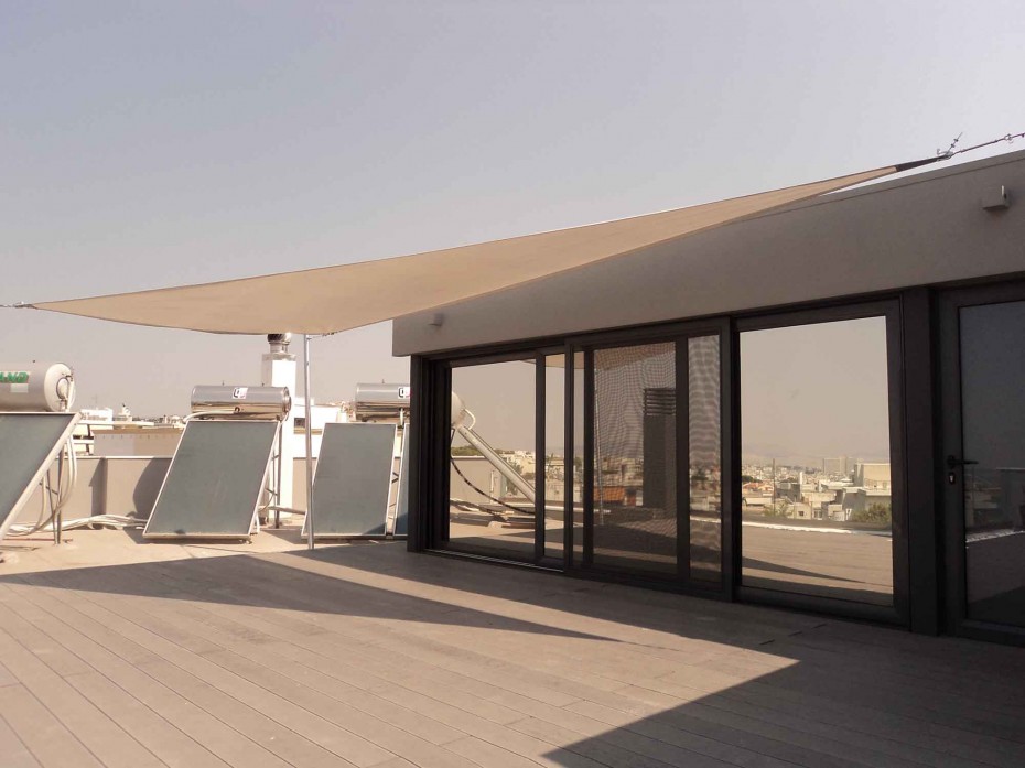 roof terrace deck with grey wpc