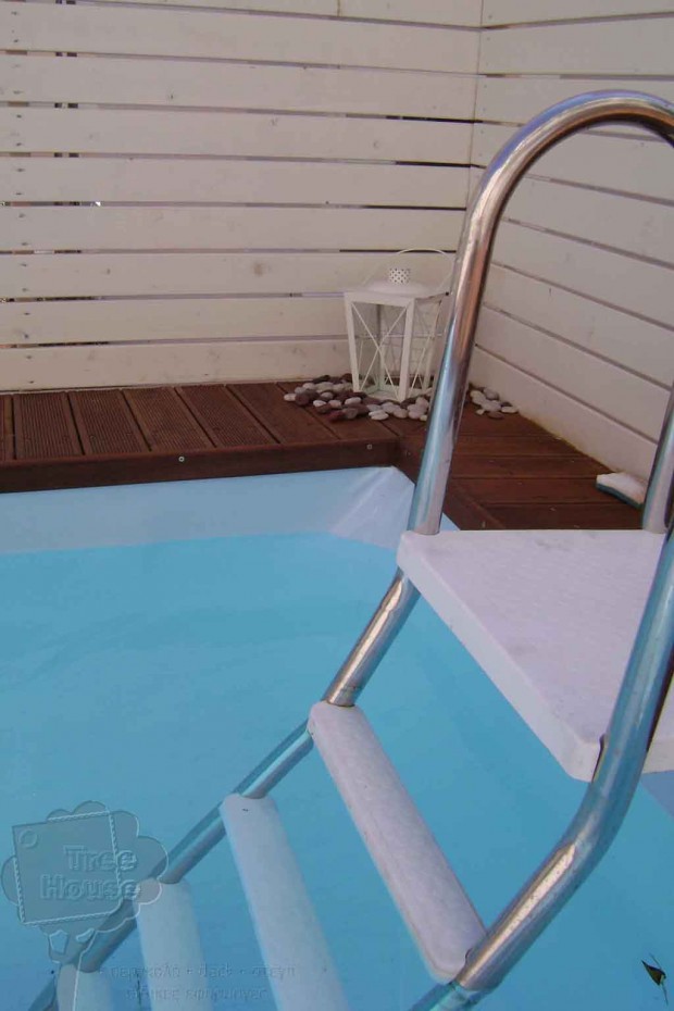 decking, pool deck with iroko wood